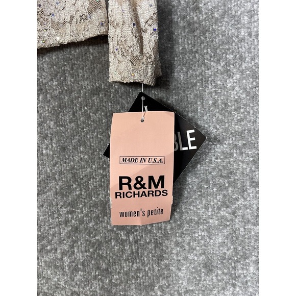 R & M Richards Lace Open Front Iridescent Cardigan Womens Size 14WP Petite‎ NWT - Picture 5 of 9